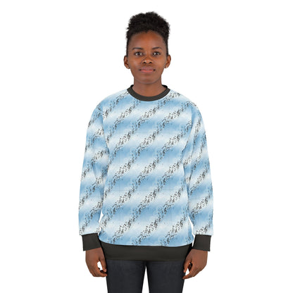 Sky Blue Diagonal Script Sweatshirt