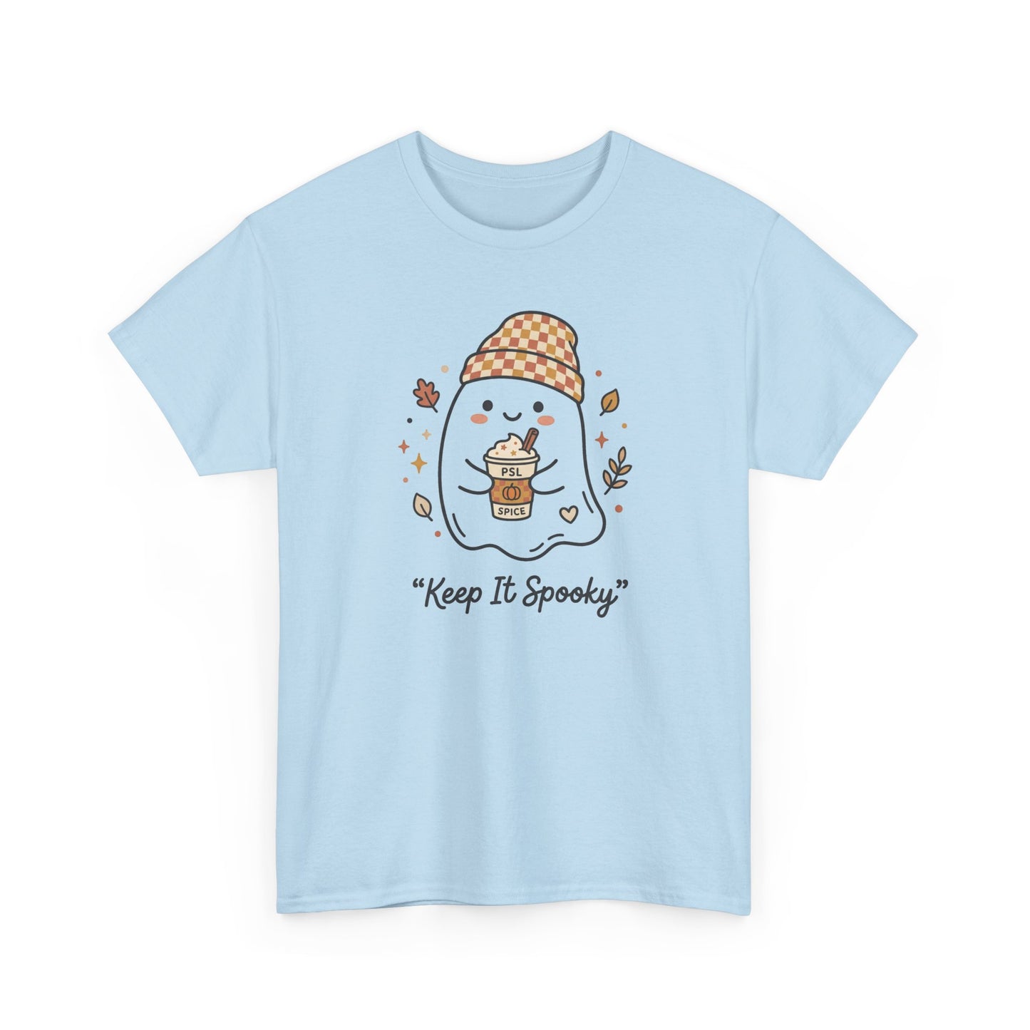 Keep It Spooky Ghost Tee — Cute Fall Halloween Shirt with Pumpkin Latte