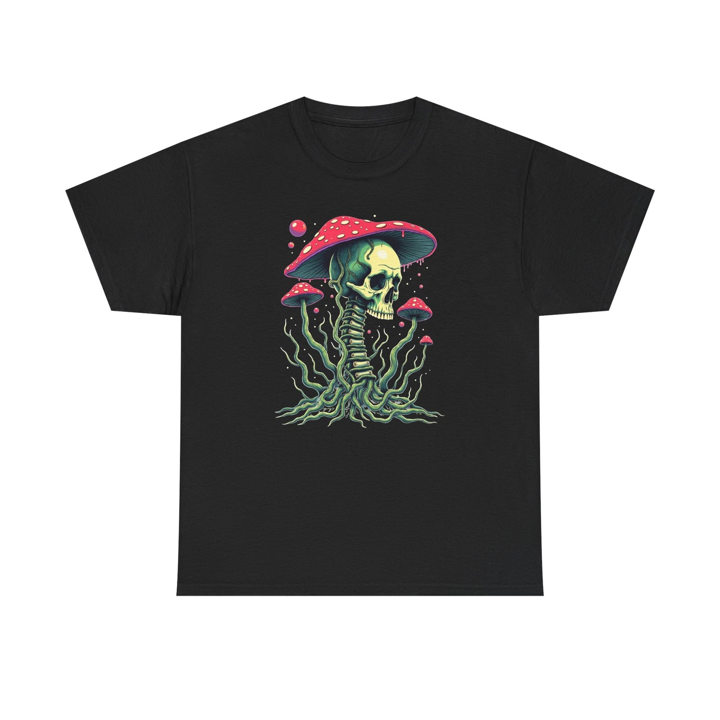 Skull Mushroom Tee — Psychedelic Skull & Fungi Graphic T-Shirt