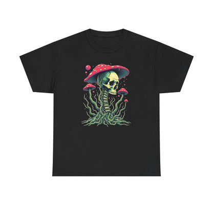 Skull Mushroom Tee — Psychedelic Skull & Fungi Graphic T-Shirt
