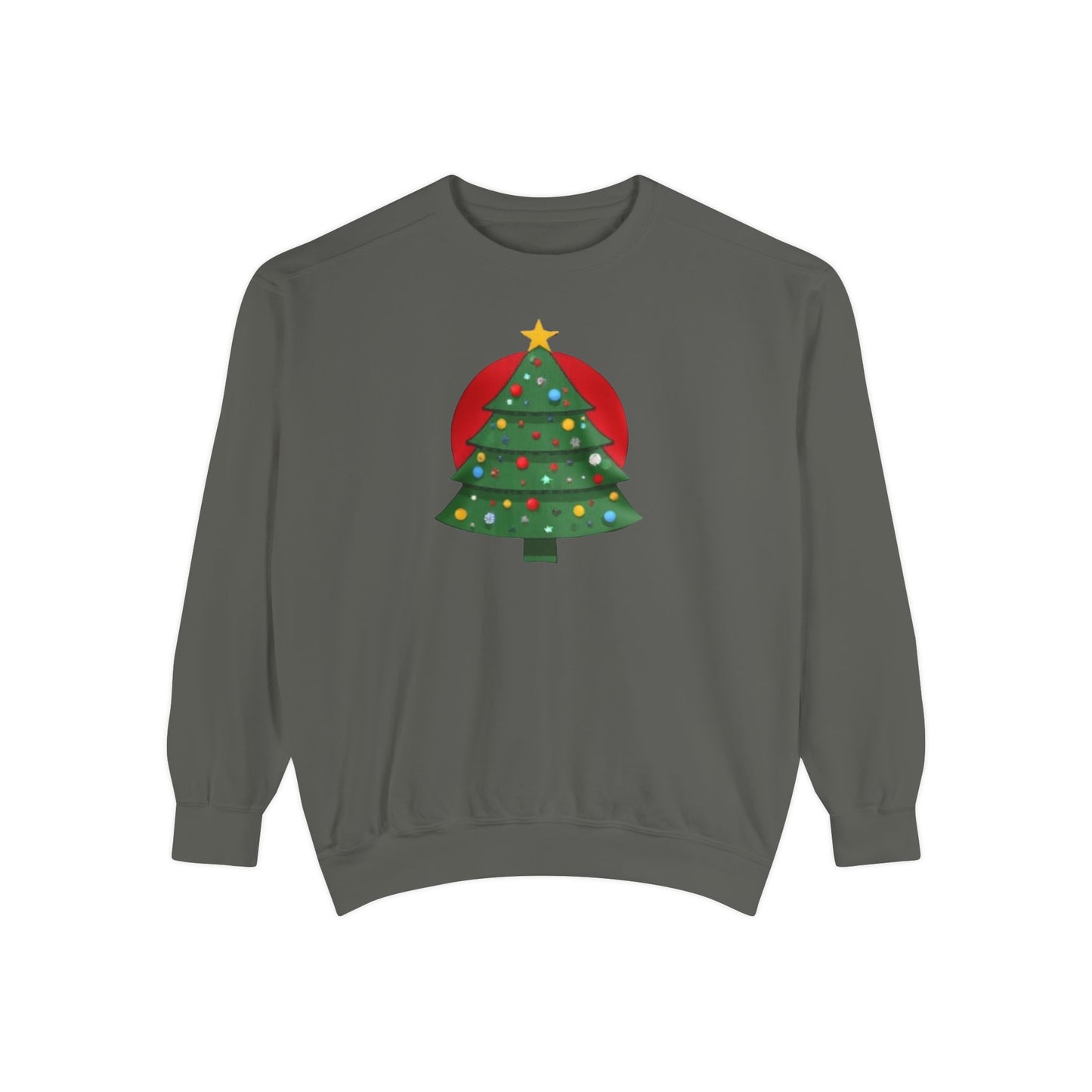 Christmas Tree Sweater, Unisex Garment-Dyed Sweatshirt