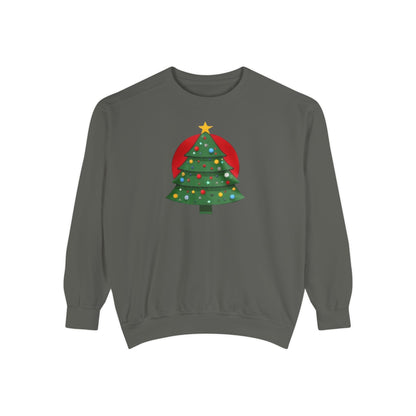 Christmas Tree Sweater, Unisex Garment-Dyed Sweatshirt