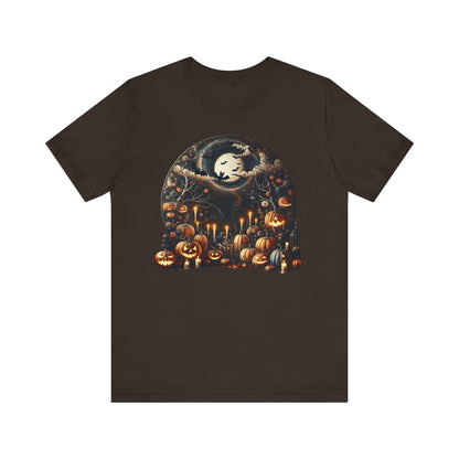 Halloween Pumpkin mural, Short Sleeve Tee, Spooky Tee, Unisex Halloween Shirt, Autumn T-shirt, Harvest Festival Shirt, Trick or Treat Shirt, [...]