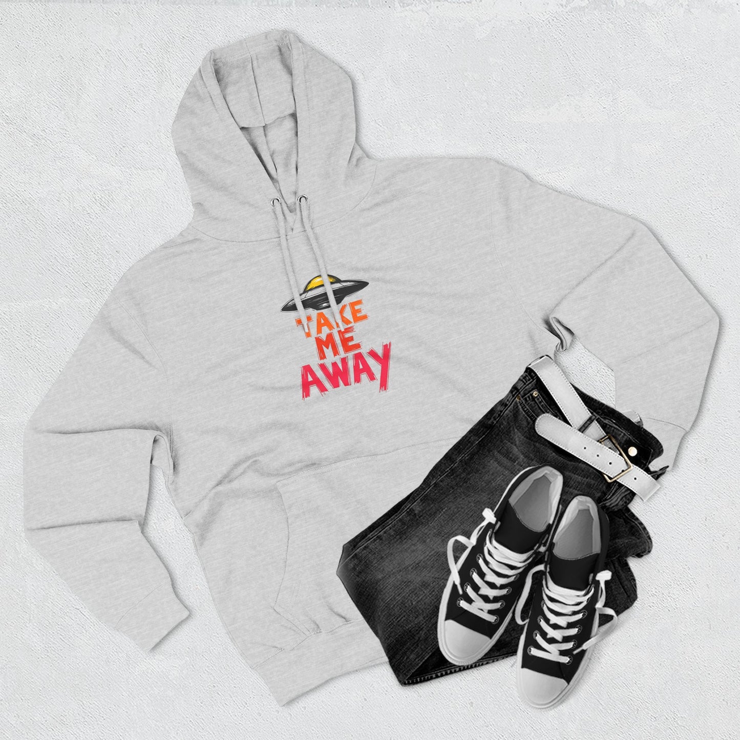 Take Me Away Hoodie — UFO Alien Abduction Graphic Pullover
