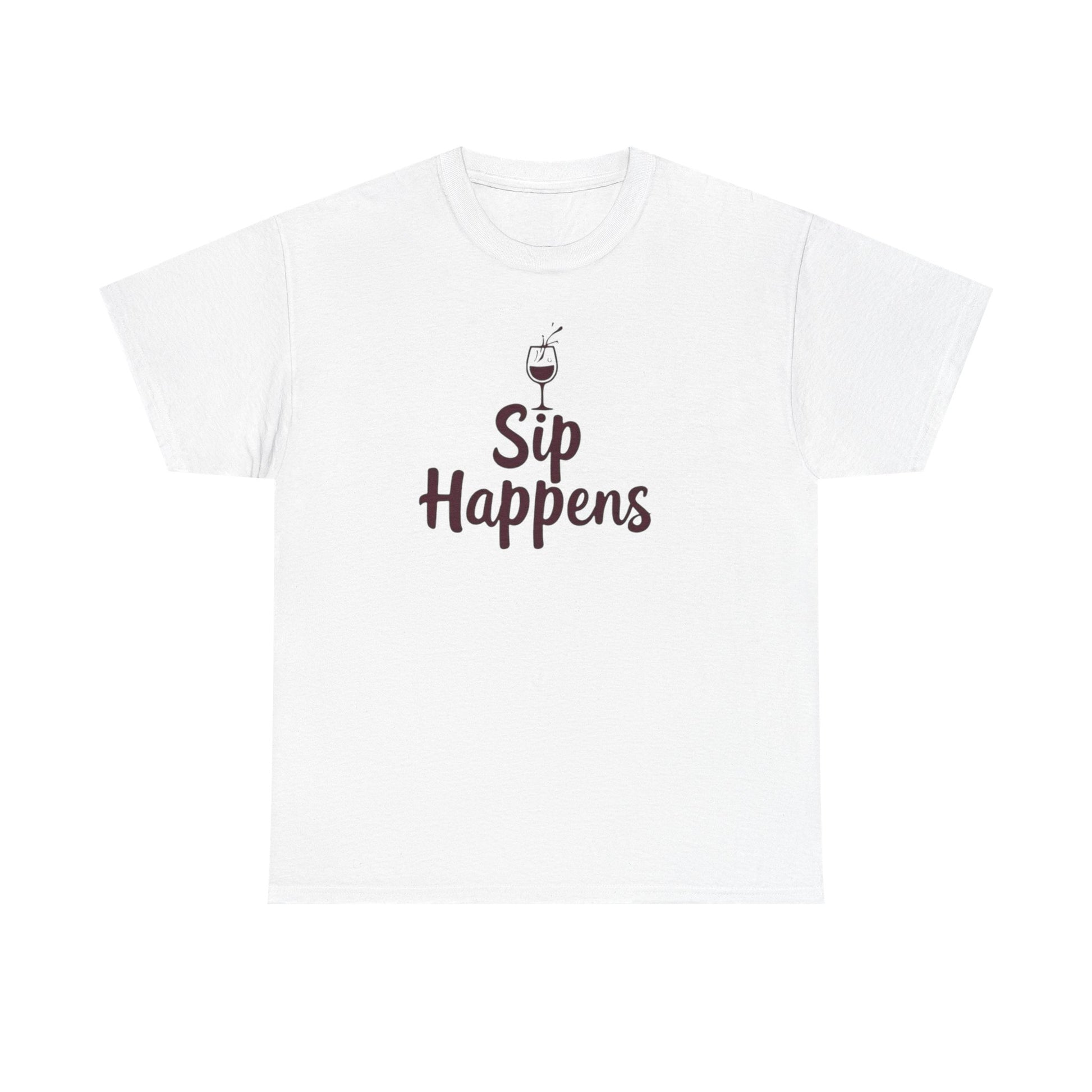 Sip Happens Unisex Heavy Cotton Tee - Funny Graphic Shirt, Casual Wear, Gift for Coffee Lovers, Everyday Comfort, Birthday Party T-Shirt - Psychonaut Swag