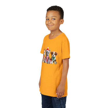 Kids Christmas Puppy Tee — Cute Festive Dogs in Santa Hats