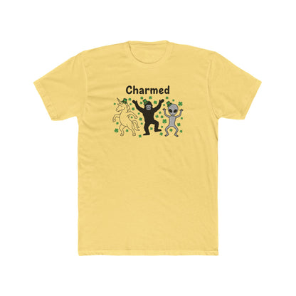 Charmed Unicorn Bigfoot Alien, Unisex Cotton Crew Tee