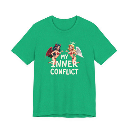 My Inner Conflict, Graphic Tee, Casual Wear, Halloween Gift, Unisex Shirt, Fashion Statement, Unique Style - Psychonaut Swag
