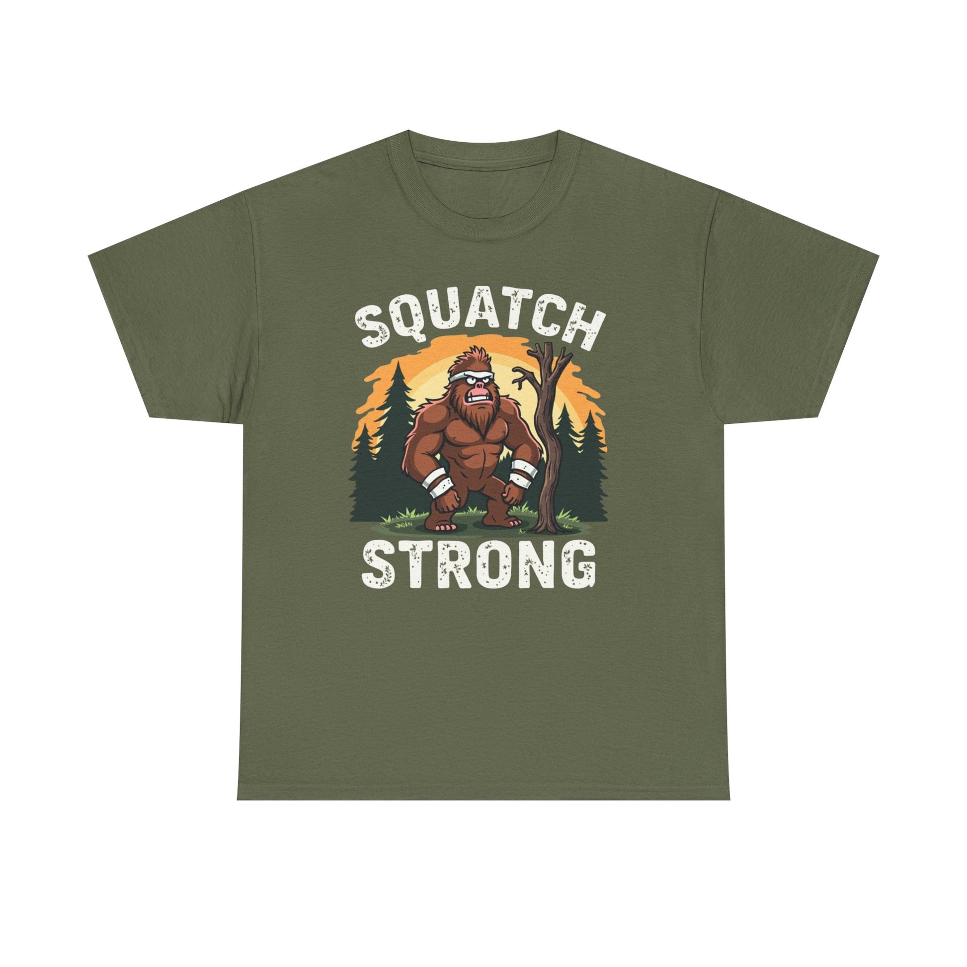 Squatch Strong Unisex Heavy Cotton Tee – Nature Graphic T-Shirt - Psychonaut Swag