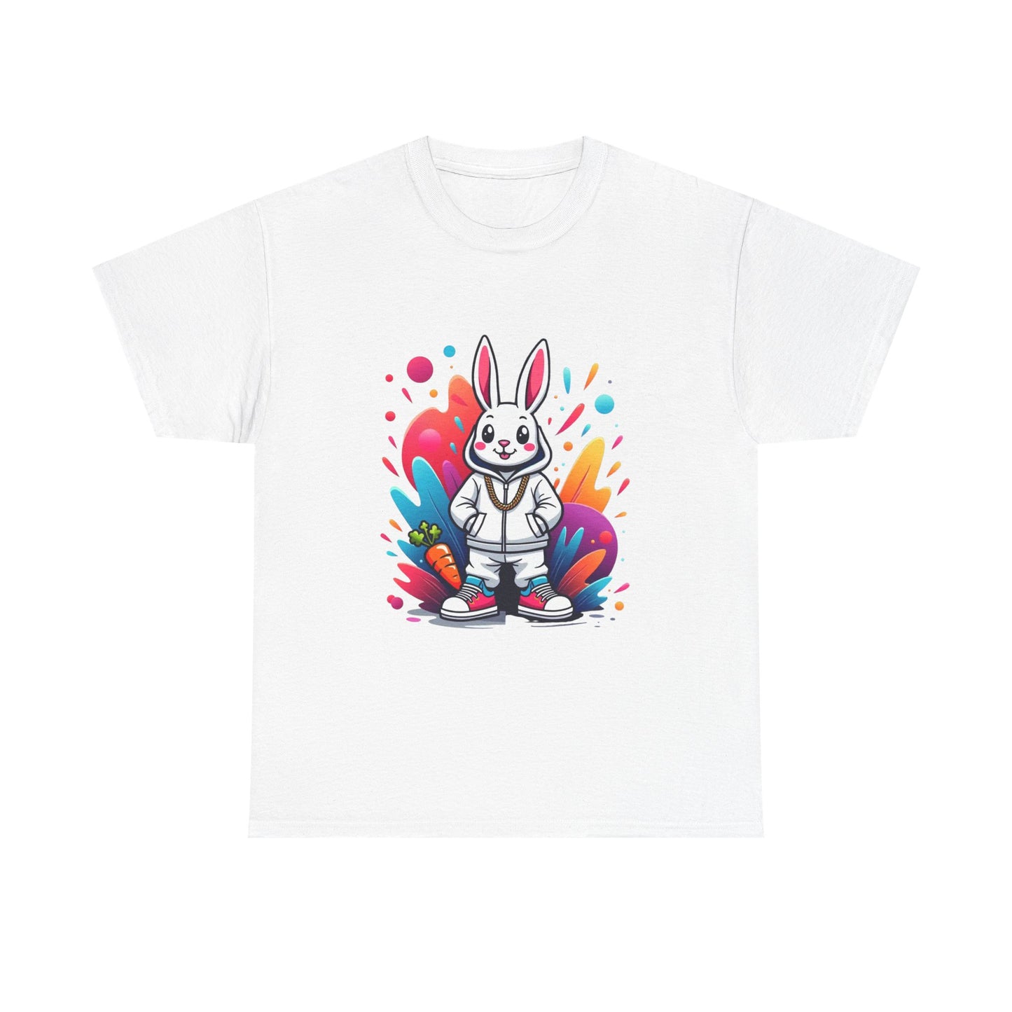 Easter Bunny Graphic Tee — Cute Cartoon Rabbit with Carrot