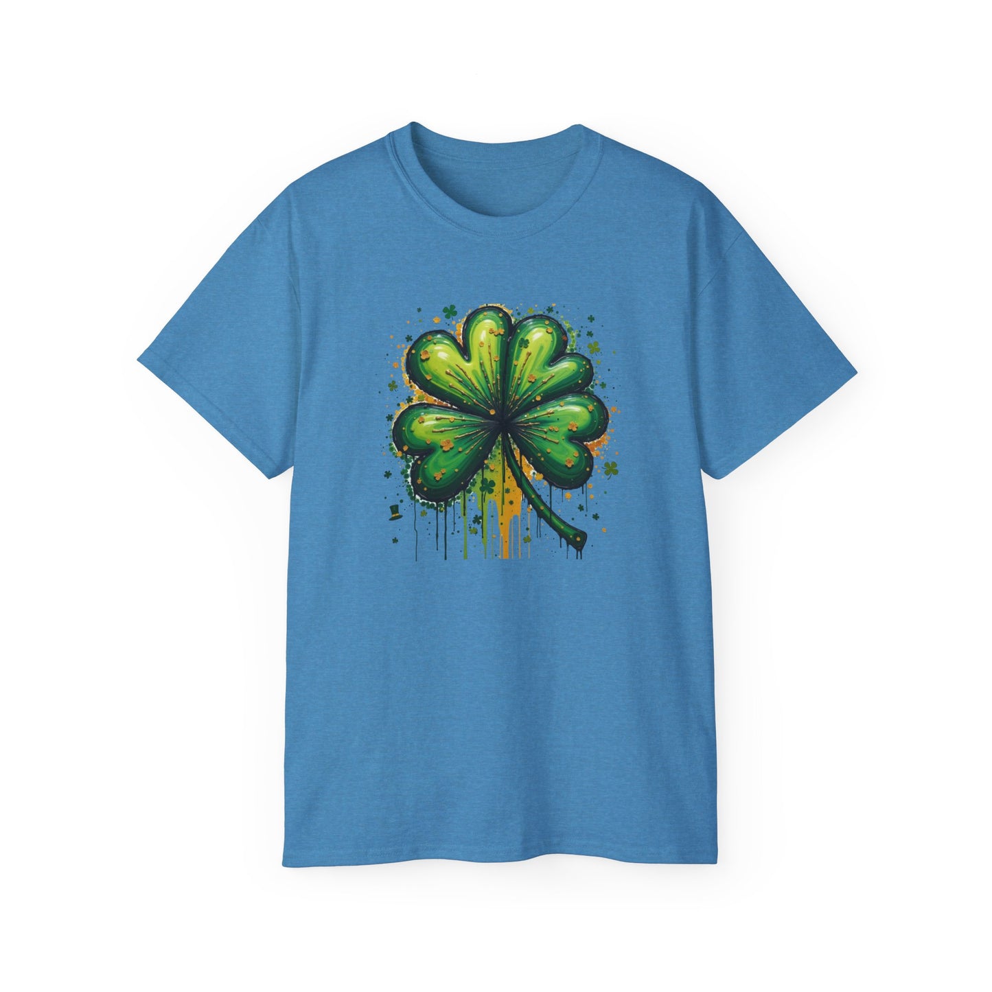 St. Patrick's Day Paint-Splatter Shamrock T-Shirt