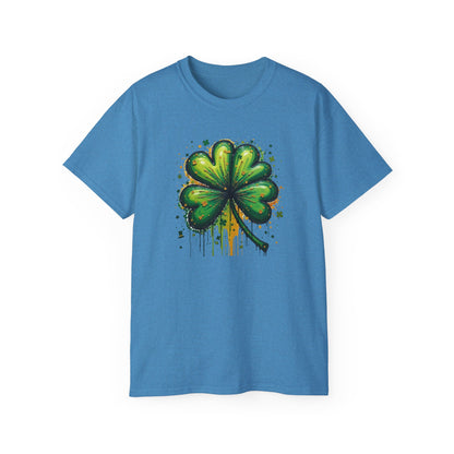 St. Patrick's Day Paint-Splatter Shamrock T-Shirt