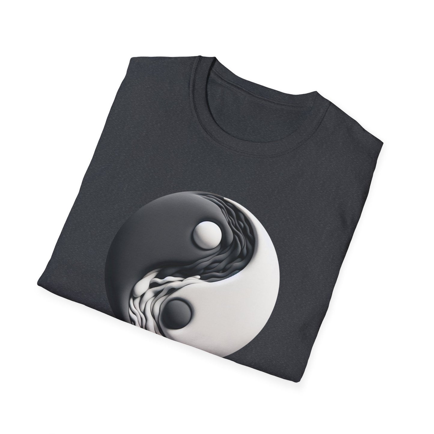 Blending good and evil, yin yang, Unisex Softstyle T-Shirt - Psychonaut Swag