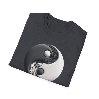 Blending good and evil, yin yang, Unisex Softstyle T-Shirt - Psychonaut Swag