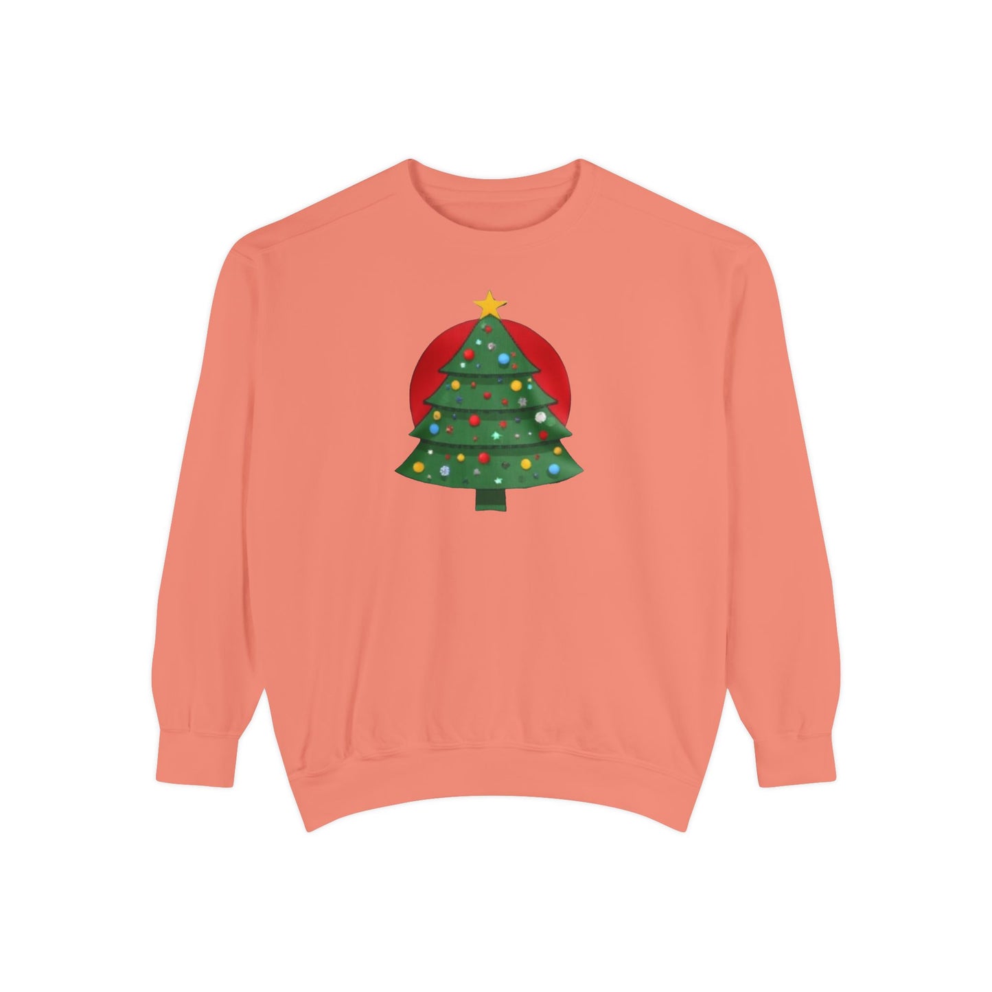 Christmas Tree Sweater, Unisex Garment-Dyed Sweatshirt