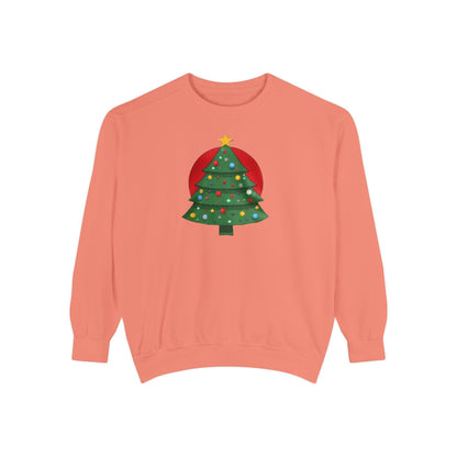Christmas Tree Sweater, Unisex Garment-Dyed Sweatshirt