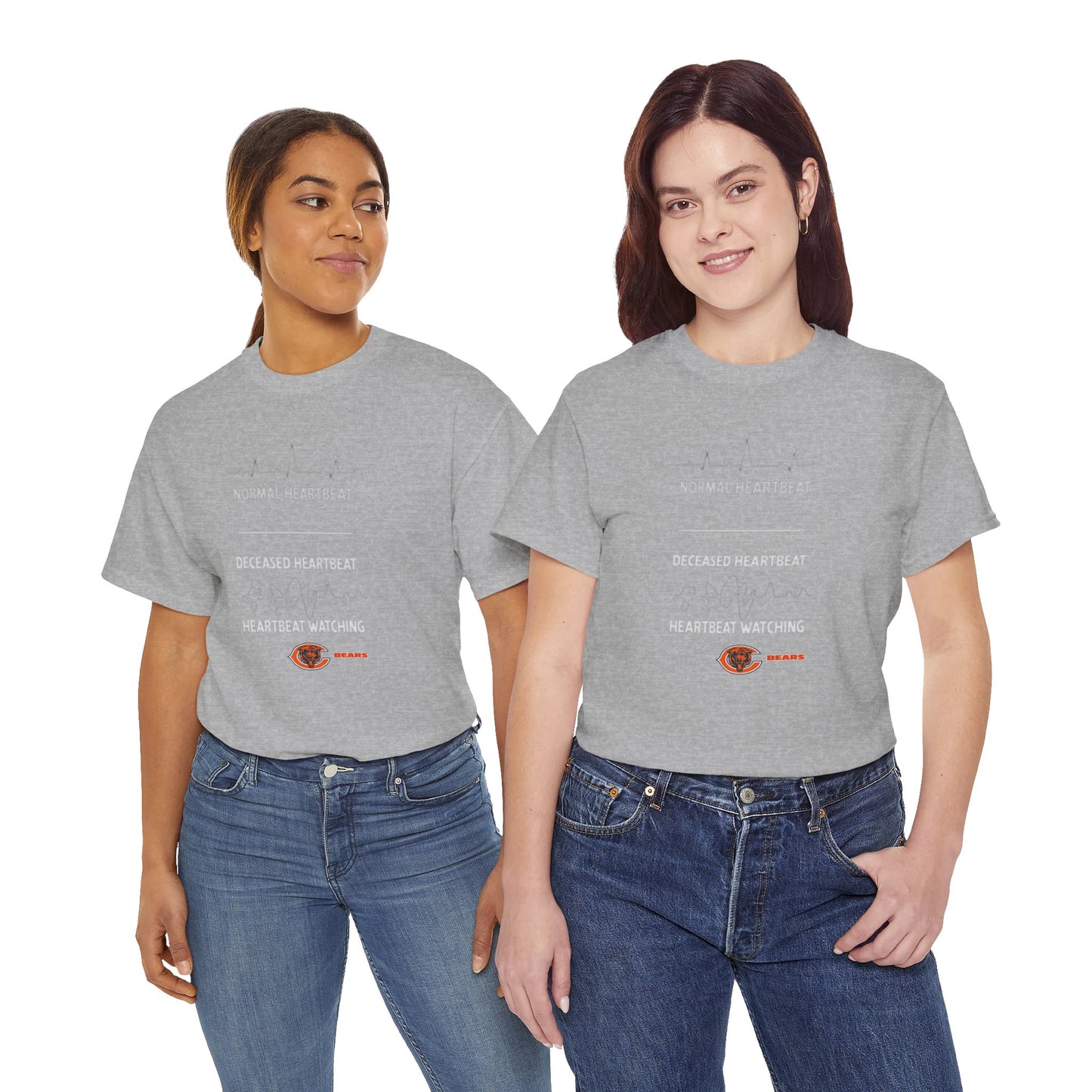 Bears Heartbeat Monitoring Tee — "Normal Heartbeat / Deceased Heartbeat / Heartbeat Watching" Graphic T-Shirt