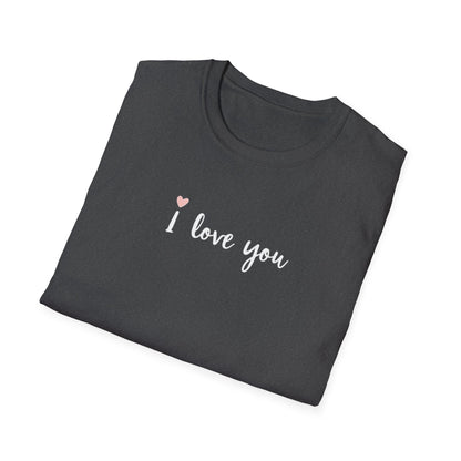 I Love You Graphic Tee — Minimal Heart Script T-Shirt