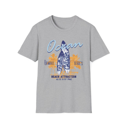 Ocean Surfboard Tee — Hawaii Vibes Beach Attraction T-Shirt