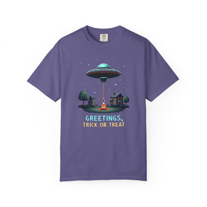 Halloween Alien Greetings T-Shirt, Unisex T-Shirt, Funny Halloween Tee, Trick or Treat Shirt, Spooky Season Apparel, Gift for [...]