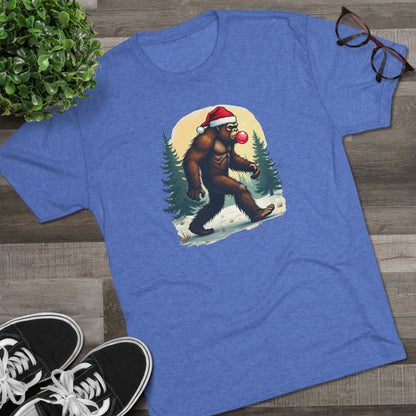 Christmas Bigfoot T-Shirt – Santa Hat Sasquatch Holiday Tee