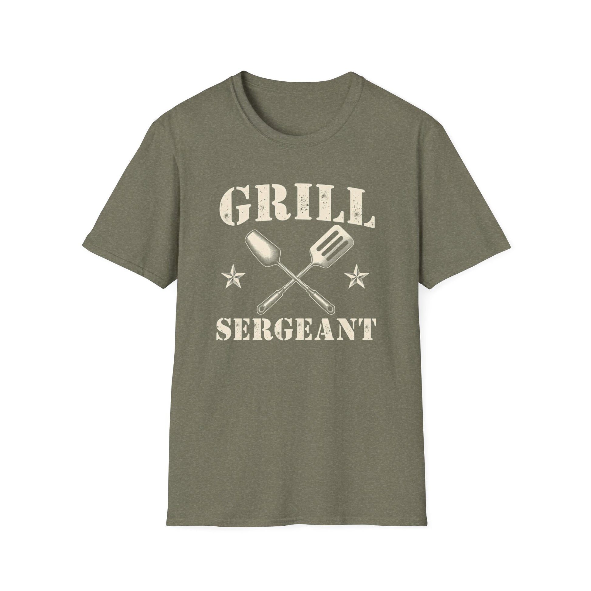 Grill Sergeant T-Shirt, Unisex Softstyle Tee, BBQ Gift, Father's Day Shirt, Grilling Apparel - Psychonaut Swag