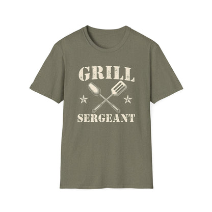 Grill Sergeant T-Shirt, Unisex Softstyle Tee, BBQ Gift, Father's Day Shirt, Grilling Apparel - Psychonaut Swag