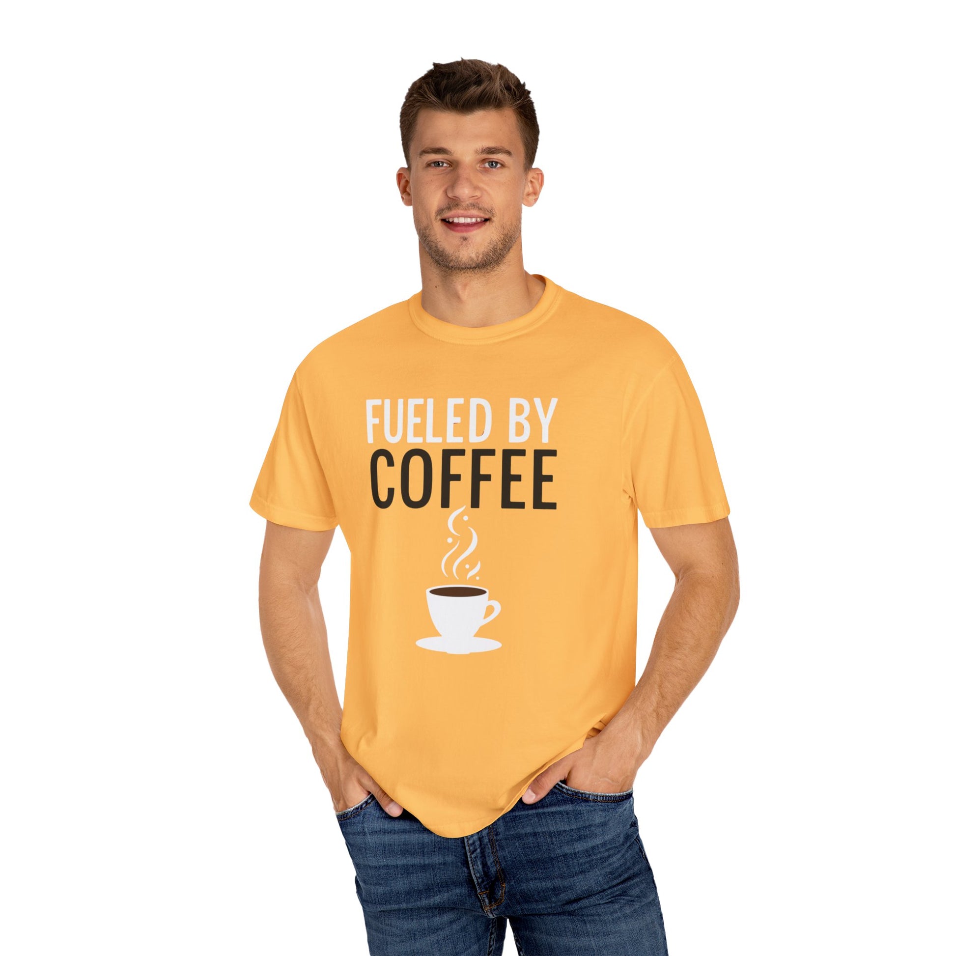 Fueled by Coffee Unisex Garment-Dyed T-Shirt - Psychonaut Swag