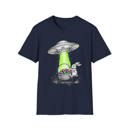 Alien Abduction Easter Bunny T-Shirt — UFO Beaming Candy Design