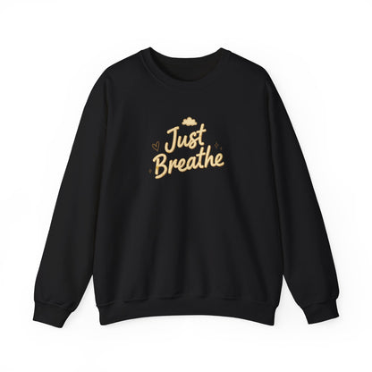 Just Breathe Crewneck Sweatshirt — Relaxation Mindfulness Pullover