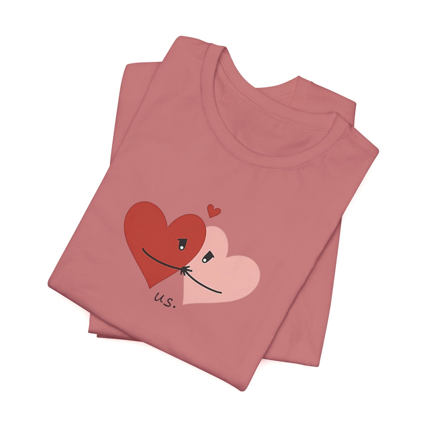 T-Shirt — Cute Kissing Hearts "Us" Valentine Tee
