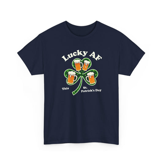 Lucky AF St. Patrick's Day Tee — Shamrock Beer Graphic T-Shirt