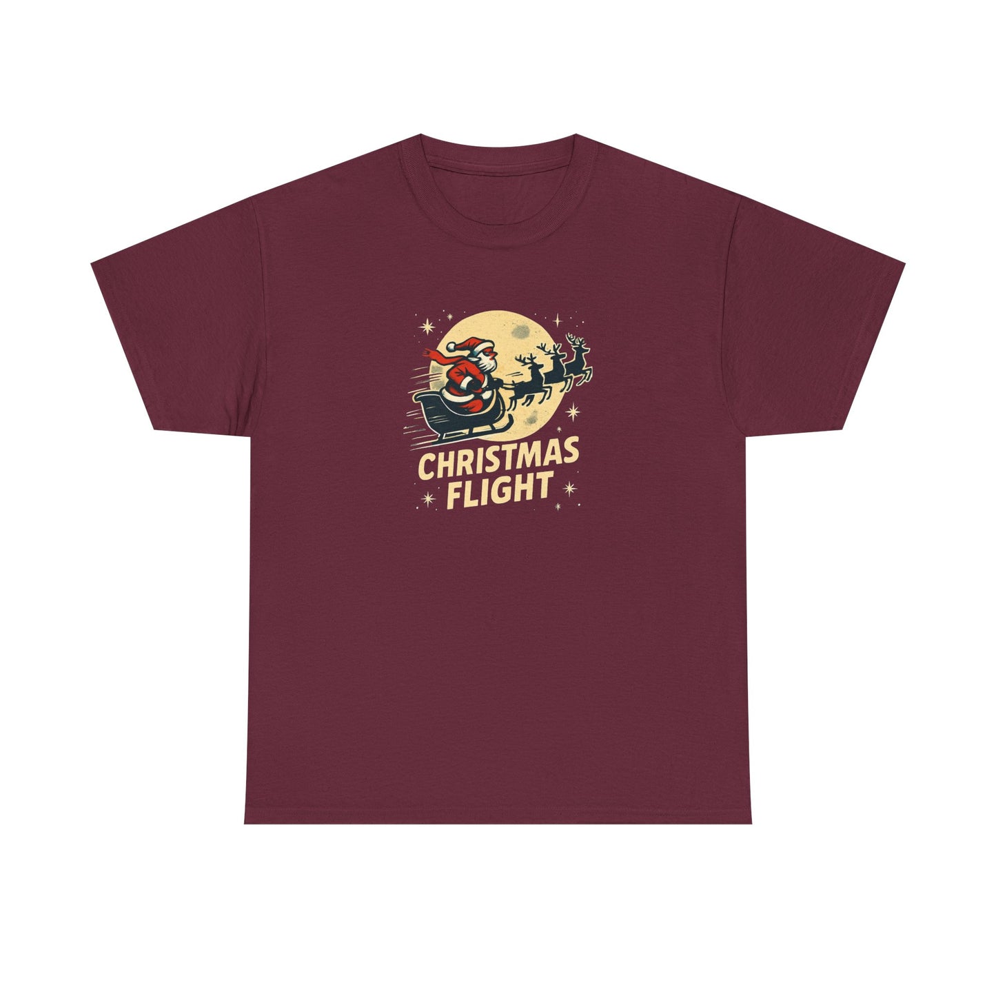 Christmas Flight T-Shirt — Santa Sleigh Retro Holiday Graphic Tee