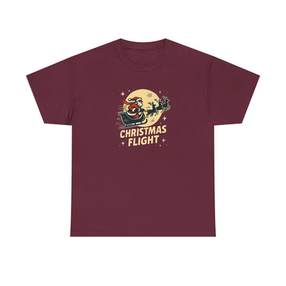 Christmas Flight T-Shirt — Santa Sleigh Retro Holiday Graphic Tee