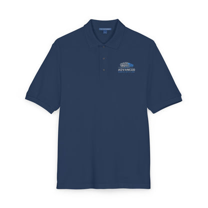 Advanced Mobile, Unisex Polo Shirt with Embroidery, Casual Wear, Gift for Dad, Customizable Shirt, Summer Wardrobe Essential