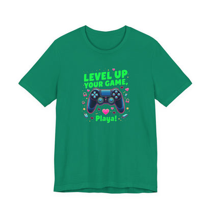 Level Up Your Game Gamer Tee — 'Level Up Your Game, Playa!' Video Game Controller Shirt