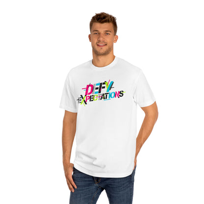 Defy Expectations Tee — Bold Retro Graphic T-Shirt
