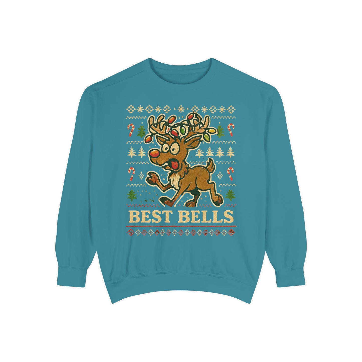 Best Bells Reindeer Sweatshirt Unisex Garment-Dyed Sweatshirt