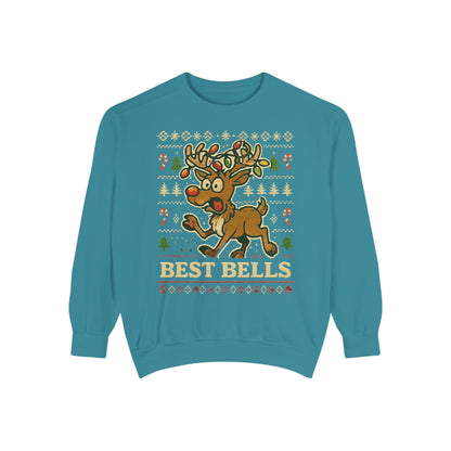 Best Bells Reindeer Sweatshirt Unisex Garment-Dyed Sweatshirt