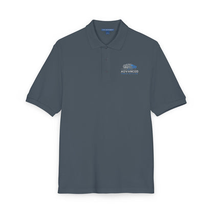 Advanced Mobile, Unisex Polo Shirt with Embroidery, Casual Wear, Gift for Dad, Customizable Shirt, Summer Wardrobe Essential