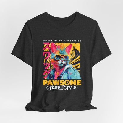 Street Style Cat T-Shirt — Bold Graphic Cat Tee