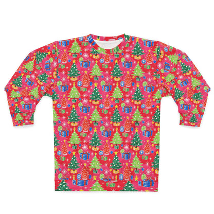 Christmas Tree Pattern Ugly Christmas Sweatshirt — Festive Holiday All-Over Print