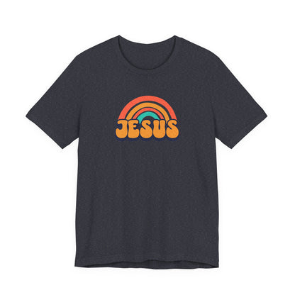 Jesus Rainbow T-Shirt — Retro Christian Faith Tee