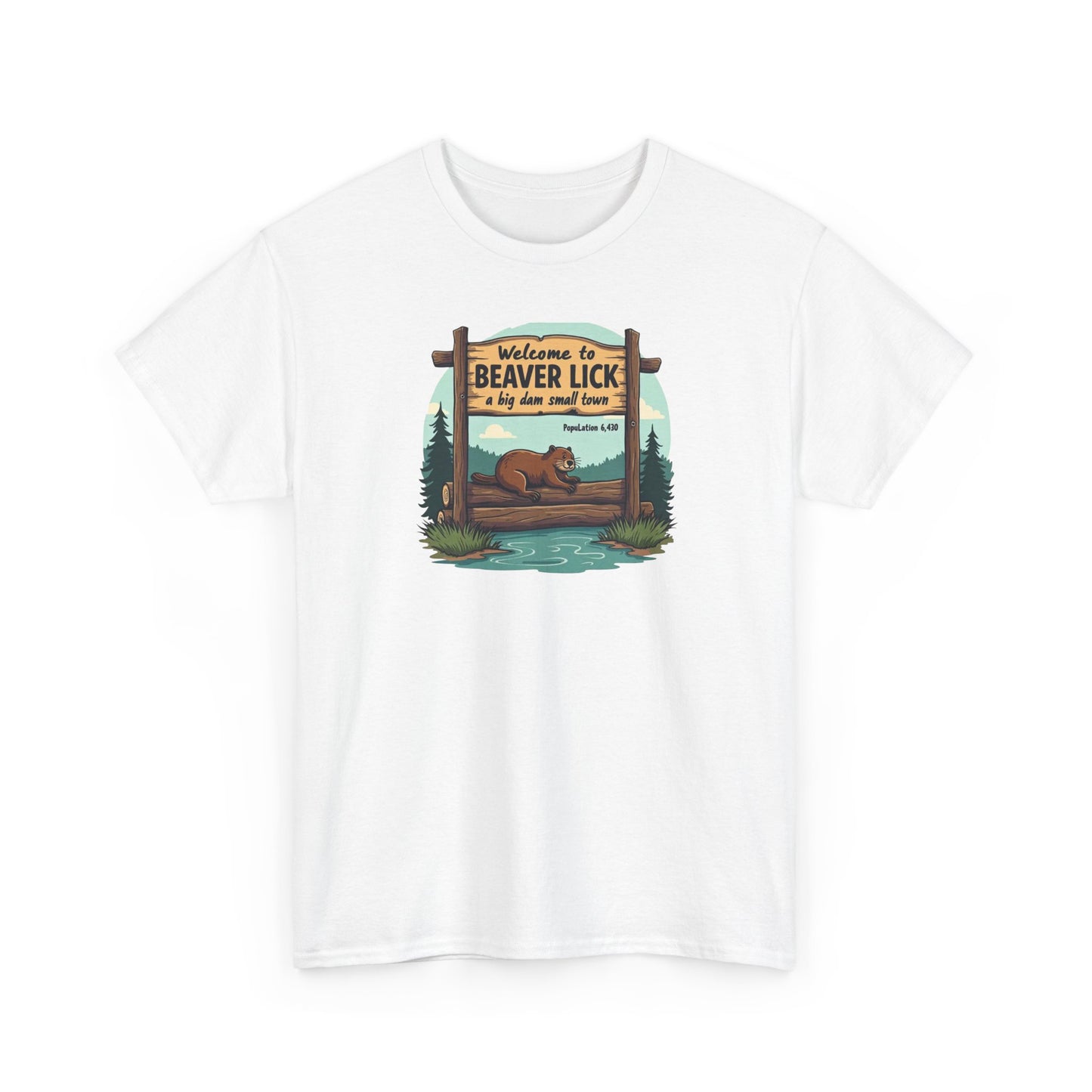 Beaver Lick Welcome Sign T-Shirt — Retro Outdoors Camping Graphic Tee