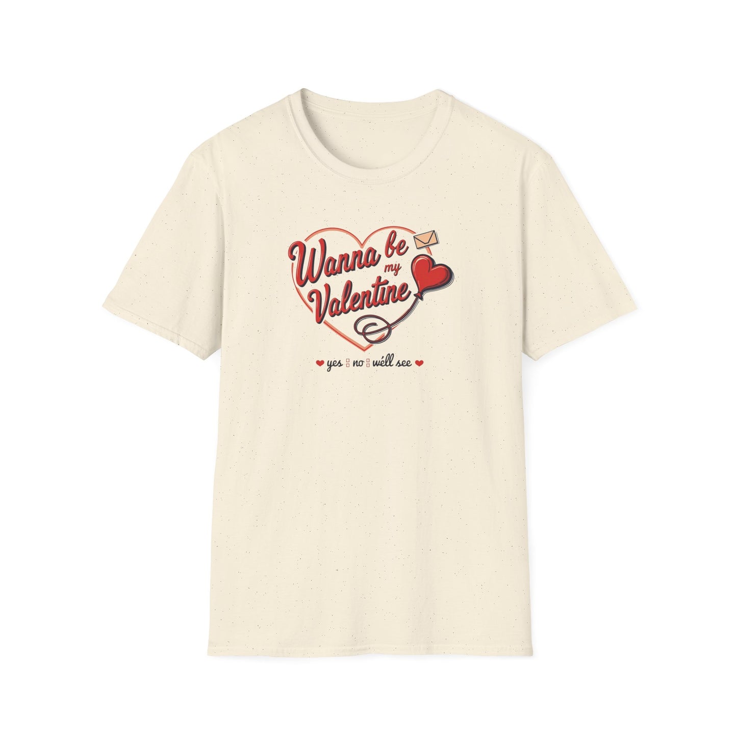 Valentine "Wanna Be My Valentine" T-Shirt - Cute Heart & Love Letter Tee
