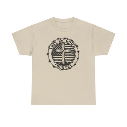 God’s Country, Unisex Heavy Cotton Tee - 'This is God's Country' Graphic Tee - Psychonaut Swag