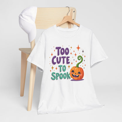 Too Cute to Spook Pumpkin T-Shirt — Cute Halloween Graphic Tee