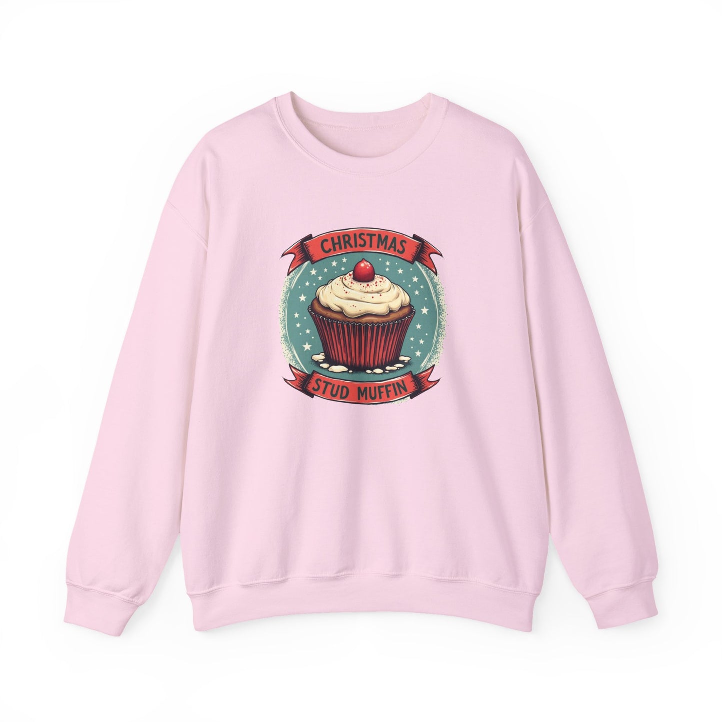 Christmas Stud Muffin with Icing Sweatshirt - Cute Holiday Cupcake Crewneck