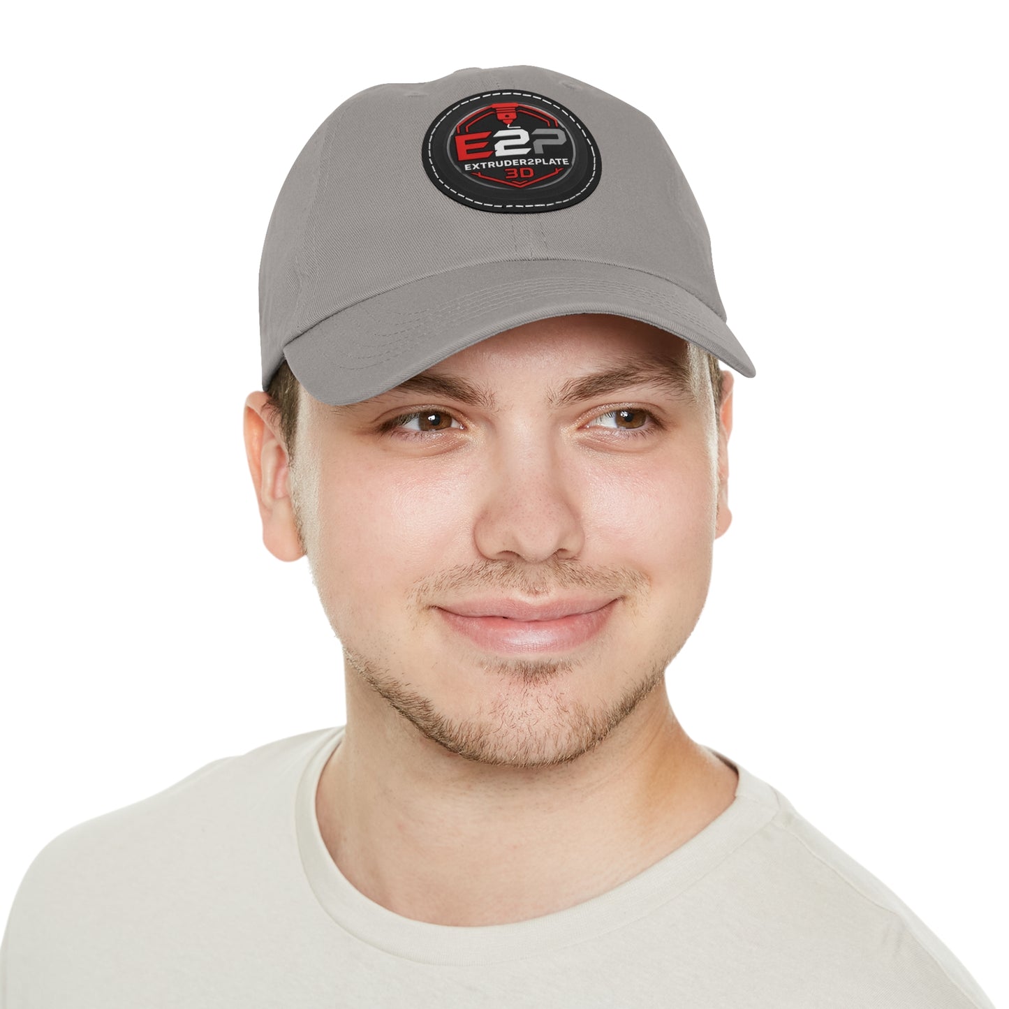 Extruder2Plate, Dad Hat with Leather Patch (Round)