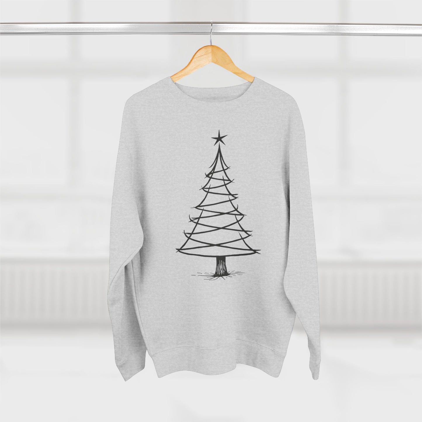 Minimal Sketch Christmas Tree Sweatshirt